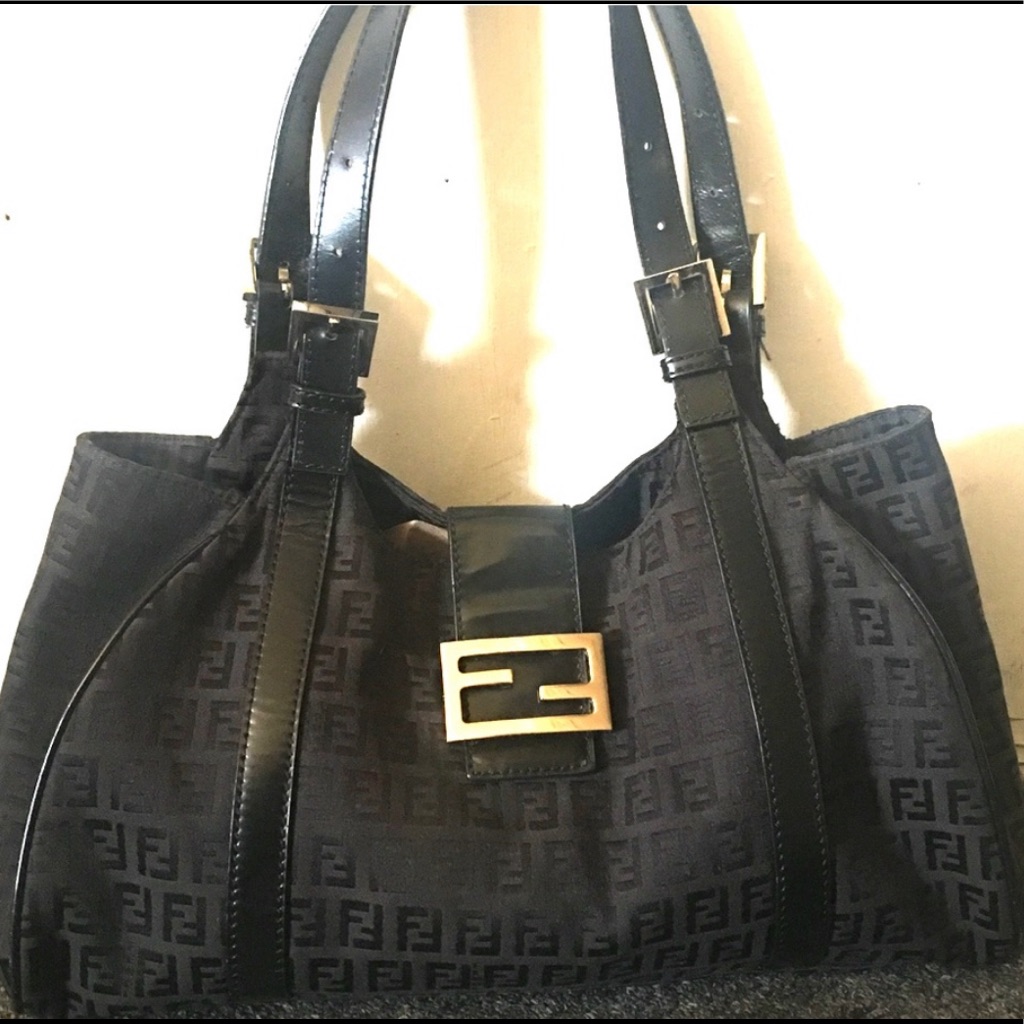 Black Fendi Zucca Canvas Bag